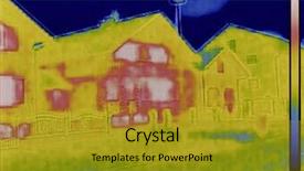  Presentation with radiation - PPT theme consisting of infrared radiation - thermal image of a heat background and a gold colored foreground