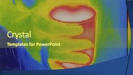  Presentation with radiation - Beautiful presentation theme featuring infrared radiation - thermal image of hot teacup backdrop and a  colored foreground
