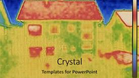  Presentation with radiation - Presentation featuring infrared radiation - thermal image of the house background and a gold colored foreground