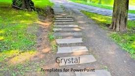  Presentation with infrared - Beautiful PPT theme featuring infrared-view-of-outdoor-public backdrop and a mint green colored foreground