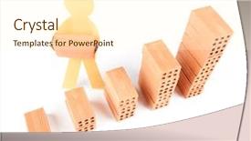  Presentation with bricks - Slides featuring infrastructure construction - paper figure building a chart background and a  colored foreground