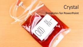  Presentation with infusion - Beautiful presentation theme featuring infrastructure hospitals - bag of blood and infusion backdrop and a  colored foreground