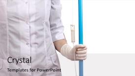  Presentation with infusion - PPT layouts consisting of infrastructure hospitals - nurse doing infusion isolated background and a  colored foreground