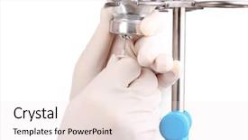  Presentation with infusion - Slide set having infrastructure hospitals - nurse doing infusion isolated background and a sky blue colored foreground