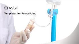  Presentation with infusion - Colorful presentation design enhanced with infrastructure hospitals - nurse doing infusion isolated backdrop and a  colored foreground