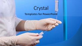  Presentation with infusion - Amazing presentation having infrastructure hospitals - nurse doing infusion on blue backdrop and a light blue colored foreground