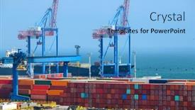  Presentation with seaport - PPT layouts consisting of infrastructure-of-an-industrial-seaport background and a light blue colored foreground