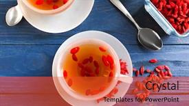  Presentation with goji - Slides with infus nutrition - cup with goji tea background and a red colored foreground