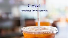  Presentation with energry drink - Cool new PPT theme with buzz - extreme shallow focus image backdrop and a sky blue colored foreground