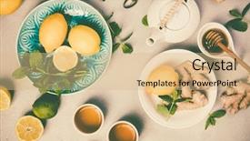  Presentation with ginger - Beautiful theme featuring ginger tea with lemon honey backdrop and a coral colored foreground