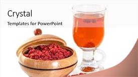  Presentation with infusion - Cool new slide set with healing infusion of goji berries backdrop and a sky blue colored foreground