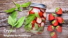  Presentation with detox - Slide deck featuring healthy detox water with strawberries background and a coral colored foreground