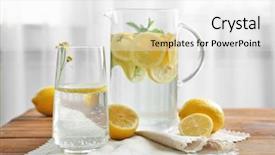  Presentation with water jug - Amazing slide deck having infus nutrition - jug and glass with refreshing backdrop and a white colored foreground