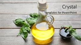  Presentation with cooking oil - Slide deck enhanced with jug with cooking oil background and a light gray colored foreground