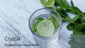  Presentation with infused water - PPT layouts enhanced with infused lime water with mint background and a  colored foreground