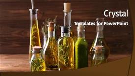 Presentation with bottles - Presentation theme with infusion - composition of bottles with oil background and a wine colored foreground