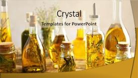  Presentation with bottles - Beautiful presentation design featuring infusion - composition of bottles with oil backdrop and a lemonade colored foreground