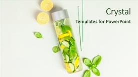  Presentation with infused water - Theme with infusion - infused water-flat lay background and a sky blue colored foreground
