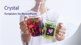  Presentation with infused water - Beautiful presentation featuring infusion - infused water in mason jars backdrop and a sky blue colored foreground