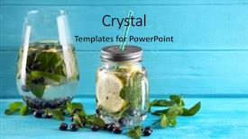  Presentation with mason jar - Presentation theme having infusion - mason jar and glass background and a light blue colored foreground