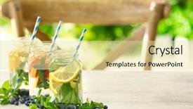  Presentation with infused water - Slides having infusion - mason jars of infused water background and a blonde colored foreground