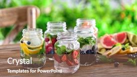  Presentation with infused water - Beautiful PPT layouts featuring infusion - mason jars of infused water backdrop and a violet colored foreground