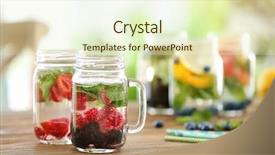  Presentation with infused water - Cool new slides with infusion - mason jars of infused water backdrop and a soft green colored foreground
