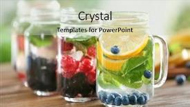  Presentation with infused water - PPT layouts with infusion - mason jars of infused water background and a mint green colored foreground