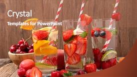  Presentation with infused water - Presentation theme featuring infusion - water fruit infused background and a coral colored foreground