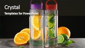  Presentation with citrus - Amazing slide deck having infusion - water with citrus fruits backdrop and a wine colored foreground
