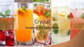  Presentation with glassware - Presentation theme consisting of infusion sets - collage with different kinds background and a yellow colored foreground