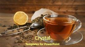  Presentation with black tea - Presentation design having infusion sets - cup of black tea background and a tawny brown colored foreground