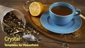  Presentation with black tea - Beautiful presentation theme featuring infusion sets - cup of black tea backdrop and a tawny brown colored foreground