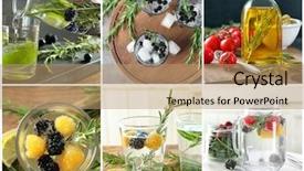  Presentation with set of different dental tools - Audience pleasing slide set consisting of infusion sets - set of different refreshing drinks backdrop and a coral colored foreground