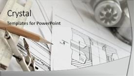  Presentation with bearing - Slides consisting of ingenieria industrial - drawing detail and drawing tools background and a soft green colored foreground