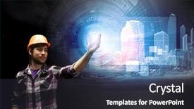  Presentation with builder - Amazing slide set having ingenieria industrial - image of man builder drawing backdrop and a  colored foreground