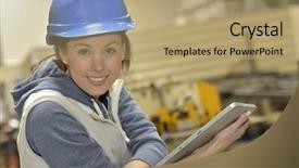  Presentation with using digital tablet - Beautiful PPT layouts featuring ingenieria industrial - wioman in manufacture using digital backdrop and a coral colored foreground