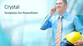  Presentation with medical protective wears - Colorful presentation theme enhanced with ingenieria industrial - young architect wearing a protective backdrop and a cool aqua colored foreground