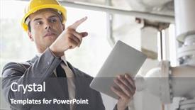  Presentation with digital industry - Presentation theme having ingenieria industrial - young male engineer with digital background and a dark gray colored foreground