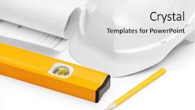  Presentation with hat - PPT theme with ingenierie de formation - white hard hat is near background and a white colored foreground