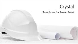  Presentation with elecrical engineering backgrounf dc generators - Presentation theme consisting of ingenierie de formation - white hard hat near working background and a white colored foreground