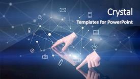  Presentation with hand touching finger digital - Amazing PPT layouts having ingenious - male hands touching interactive table backdrop and a  colored foreground