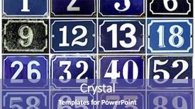  Presentation with math numbers of different fonts - PPT theme consisting of ingenuity - collection of european adress numbers background and a ocean colored foreground