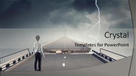  Presentation with overcome - PPT layouts with ingenuity - he is determined to overcome background and a light gray colored foreground