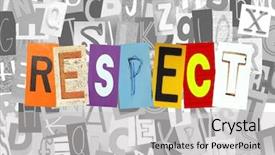  Presentation with respect - Slides enhanced with ingenuity - respect words made of colorful background and a light gray colored foreground