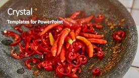  Presentation with flavour - PPT theme enhanced with ingredient crushed using stone pestle background and a  colored foreground