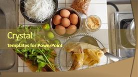  Presentation with soup - PPT theme featuring ingredient for making soto ayam background and a tawny brown colored foreground