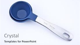  Presentation with measuring ingredient - Presentation design consisting of ingredient-measuring-scoop-or-spoon background and a sky blue colored foreground