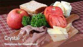  Presentation with roast beef - Audience pleasing slide set consisting of sandwhich - ingredients for a roast beef backdrop and a coral colored foreground