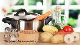  Presentation with cooking - Presentation theme consisting of ingredients-for-cooking-borsch background and a coral colored foreground